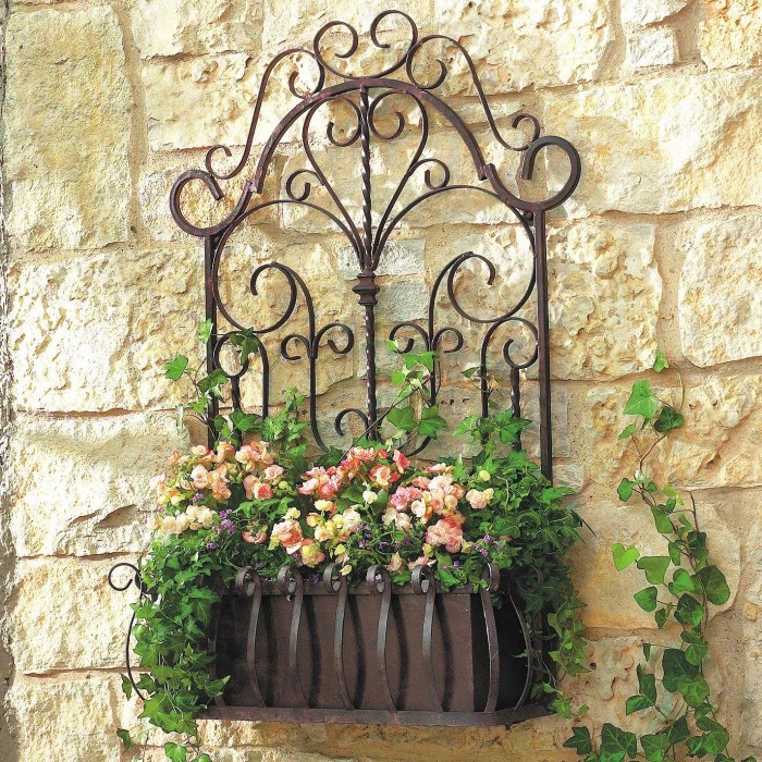 Wrought iron plant pots